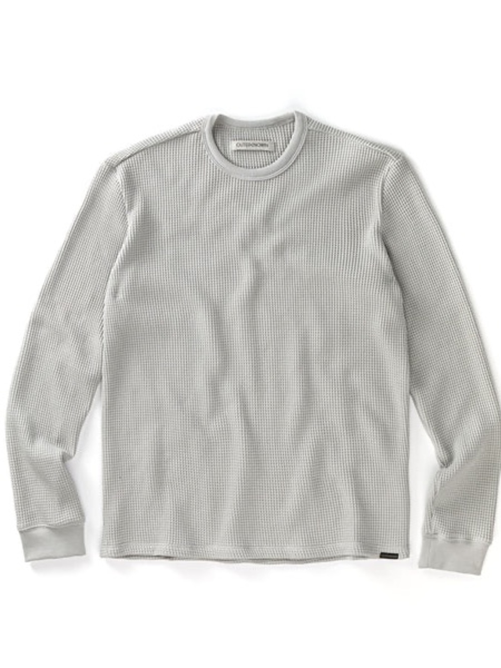 Outerknown Uncharted Waffle Crew Thermal Organic Cotton Grey Mens Size Medium